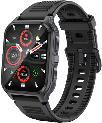Rugged Military Smart Watch for Men Android Phones 1.83" Outdoor Running Smartwatch with Answer/Make Call 100 Sport Modes Fitness Tracker